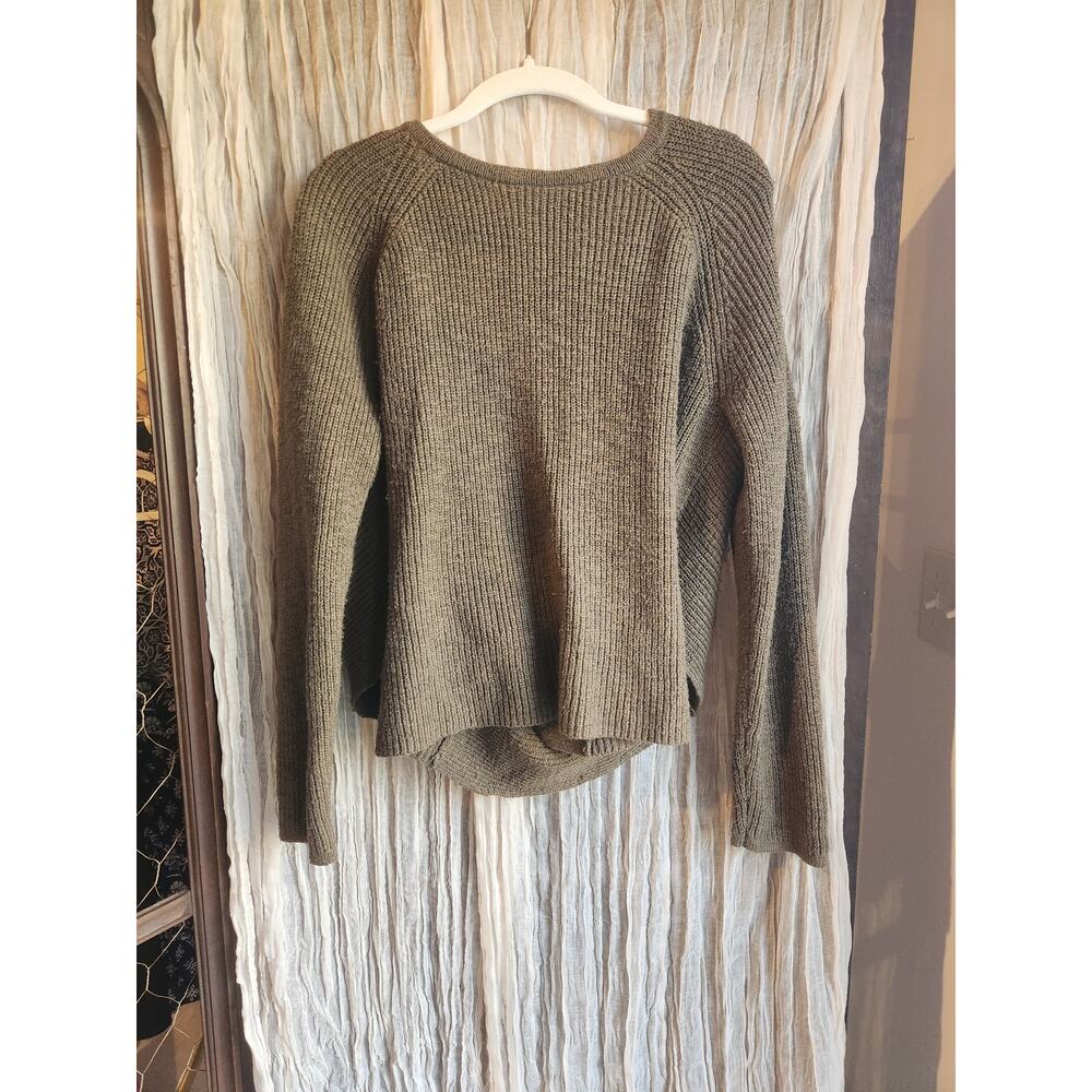 AERIE Olive Green Ballet Back Sweater Cross Over Open Back